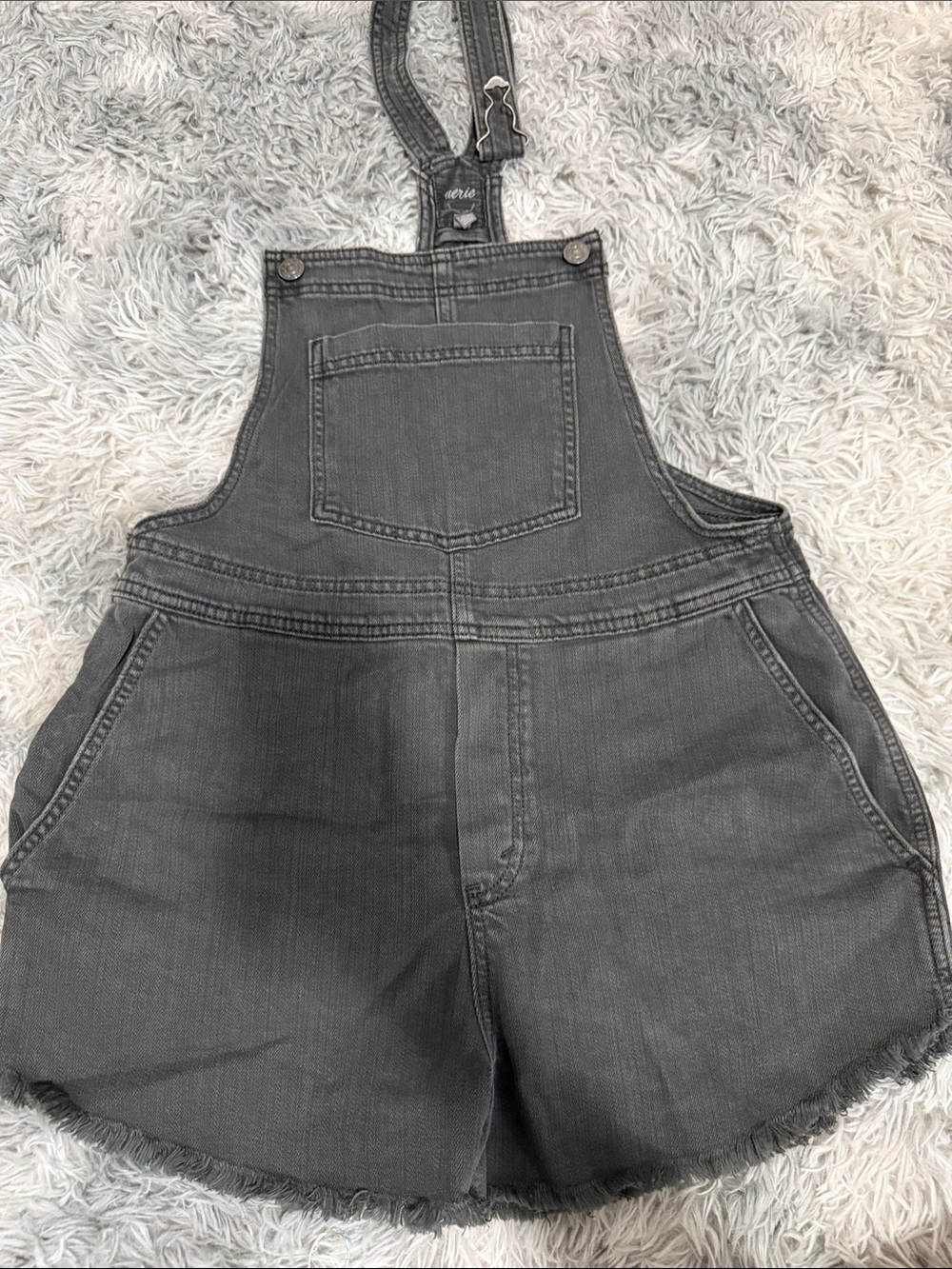 Aerie Jumpsuit Gray Denim Short Overalls